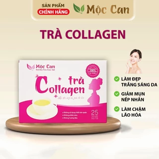 Trà Collagen Mộc Can, trà dưỡng nhan bổ sung Collagen, làm đẹp da, mượt tóc, giảm nếp nhăn chống lão hóa. Hộp 25 gói.
