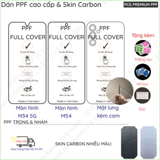 Dán PPF & Vân Carbon Samsung Galaxy M55 5G/ M35 5G/ M14 5G/ M15 5G/ M34 5G/ M54 5G cho màn hình, mặt lưng loại trong