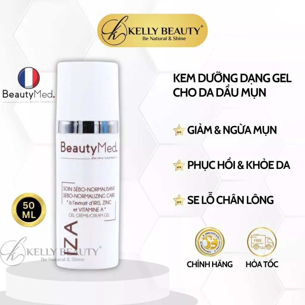 BeautyMed IZA Cream Gel - Kem Dưỡng Dạng Gel Cho Da Dầu Mụn | Kelly Beauty