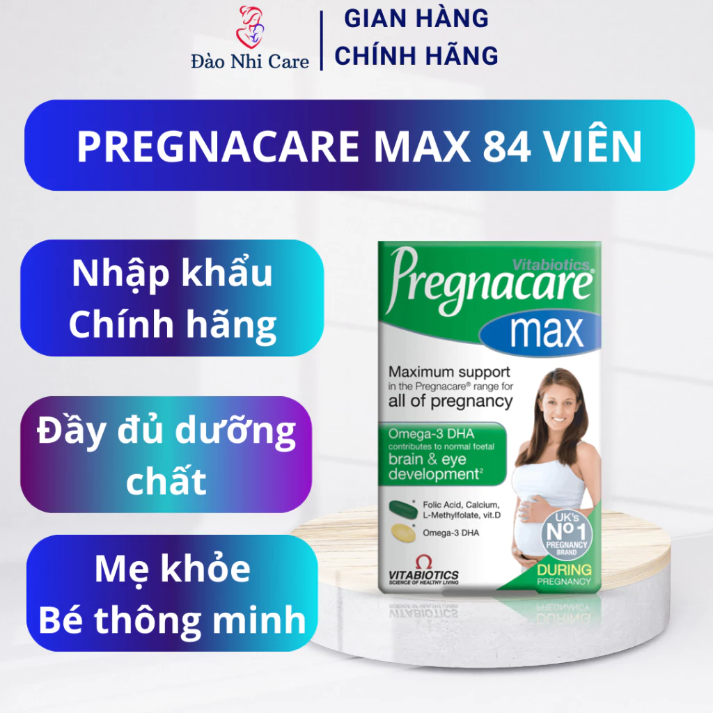 CHÍNH HÃNG Pregnacare Max Omega 3 - Vitamin Tổng Hợp Cho Bà Bầu, Omega 3, DHA Bầu, Sắt, Vitamin D, Canxi (Hộp 84 Viên)