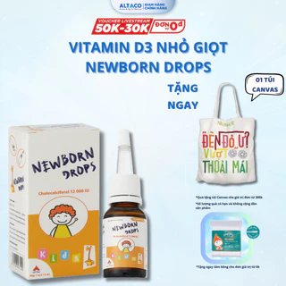 Vitamin D3 hàm lượng cao cho bé Newborn Drops giúp tăng hấp thu canxi phát triển chiều cao, tăng cường miễn dịch  (15ml)