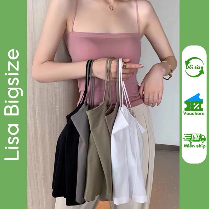 [BIGSIZE] Áo bra 2 dây chất thun cotton siêu co dãn có mút ngực dáng dài tới rốn Ôm gọn Lisa.Bigsize