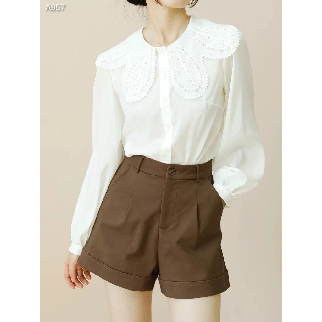 ÁO SƠ MI TRẮNG CỔ THÊU