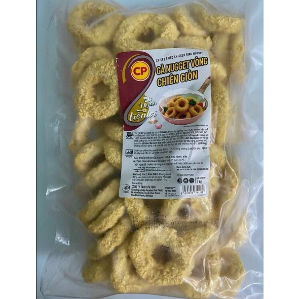 Gà Nugget Vòng Chiên Giòn CP Gói 1Kg,Gà Chiên Giòn,Gà POPCORN Chiên Giòn