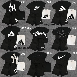 Combo sét bộ Quần Áo Nike Adidas MLb mùa hè unisex áo thun cooton 100%+ quần  loại 1 thoáng mát co dãn dày dặn GEM_STORE