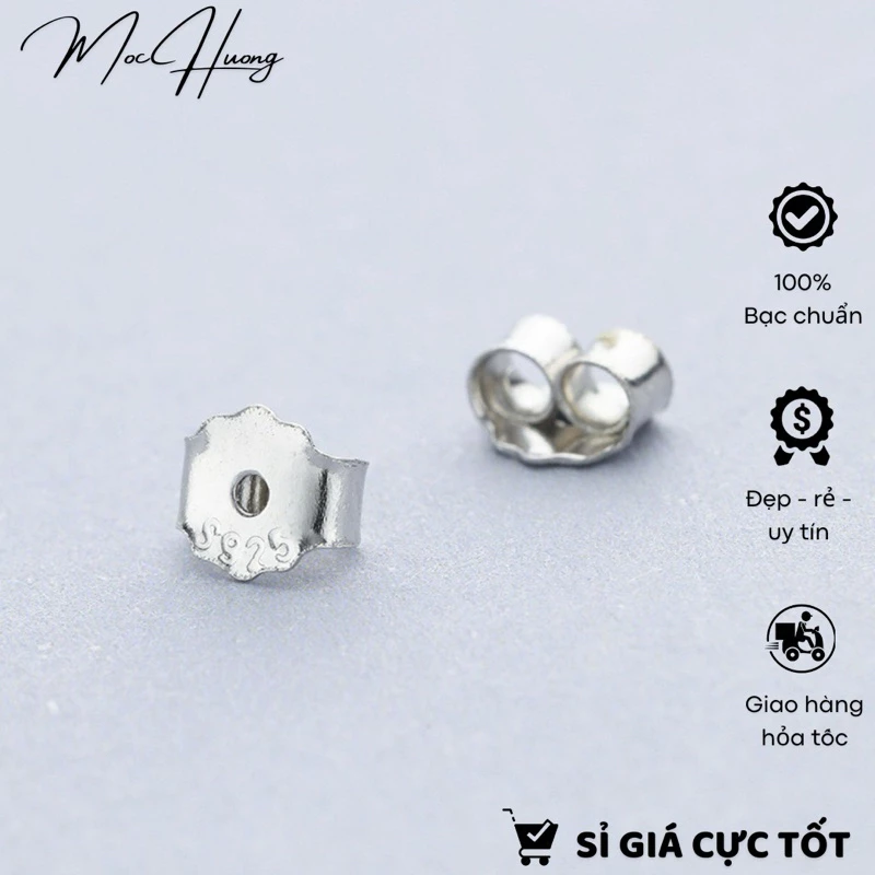 [S925] 1 Cặp chốt bạc bông tai/chốt chặn - TH966 MOCHUONG JEWELRY