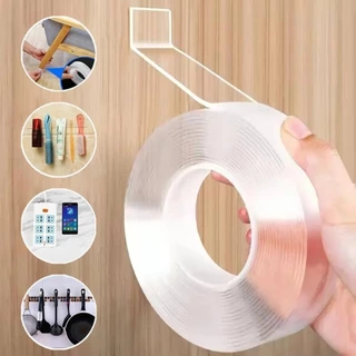 🔮🔮Băng Dính Nano Dán 2 Mặt Trong Suốt/ Băng Keo 2 Mặt Đa Năng Cuộn 1/2cm*3m dính mọi bề mặt