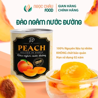 Đào ngâm đóng lon 830gr Cát Long Nhãn đen Cao Cấp