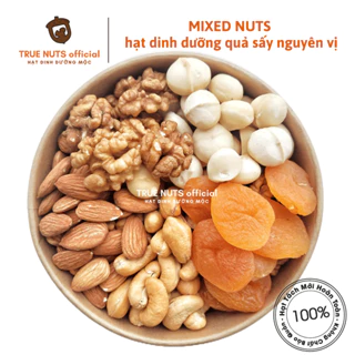 Hạt Dinh Dưỡng CAO CẤP Mix 5 Hạt quả Sấy Nguyên Vị True Nuts (Macca, Điều, Hạnh Nhân, Óc Chó, Mơ, Nam Việt Quất, Bí)