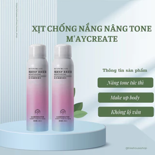 COMBO 2 CHAI Xịt Chống Nắng Nâng Tone Trắng Da Body Chính Hãng Maycreate Nội Địa Trung XIN01