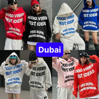 ÁO HOODIE CHỐNG NẮNG LÓT NHUNG TAY DÀI OVERSIZE IN CHỮ NỔI TRẮNG GOOG VIBES PHONG CÁCH HÀN QUỐC SANG CHẢNH - DUBAI FASHI