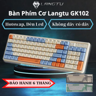 Bàn Phím Cơ HOTSWAP Không dây, bluetooth LANGTU GK102 GoldenSwitch, Bàn phím cơ 3 mode cao cấp, pin sạc Bảo Hành 6 Tháng