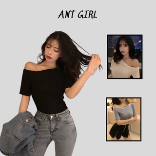 Áo trễ vai Ant Girl cổ thuyền tăm co dãn_FG014