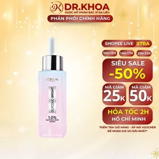 Serum L'oreal Glycolic Bright 1.0% AHA Dưỡng Sáng Da 30ml