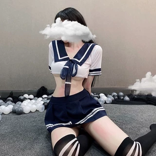 Đồ ngủ cosplay học sinh sexy Set váy ngủ cosplay nữ sinh gợi cảm anime ROSE