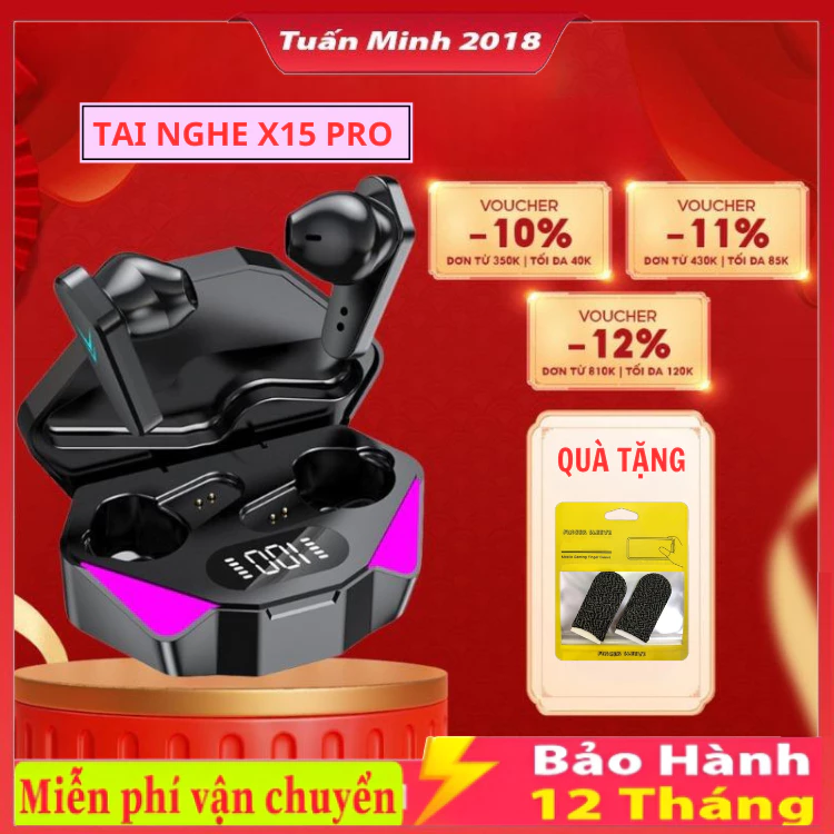 Tai Nghe X15 / G11 Pro Kết Nối bluetooth Không Dây Âm Thanh hifi Có mic Hỗ Trợ Chơi Game , Tặng Bao tay Chơi Game