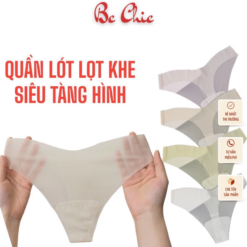 Quần Lọt Khe Siêu Chữ V Tàng Hình Thạch Băng Có Lớp Đáy Cotton LK007, Quần Lót Lọt Khe cạp Thấp Lụa Thạch BC_CHI