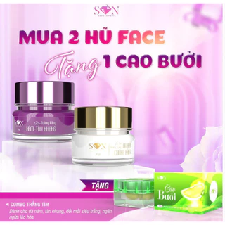 Tặng Cao Bưởi - Combo Kem Face Tím Nám Tàn Nhang + Kem Face Dưỡng Trắng SON Cosmetic Nguyễn Tiên Chính hãng