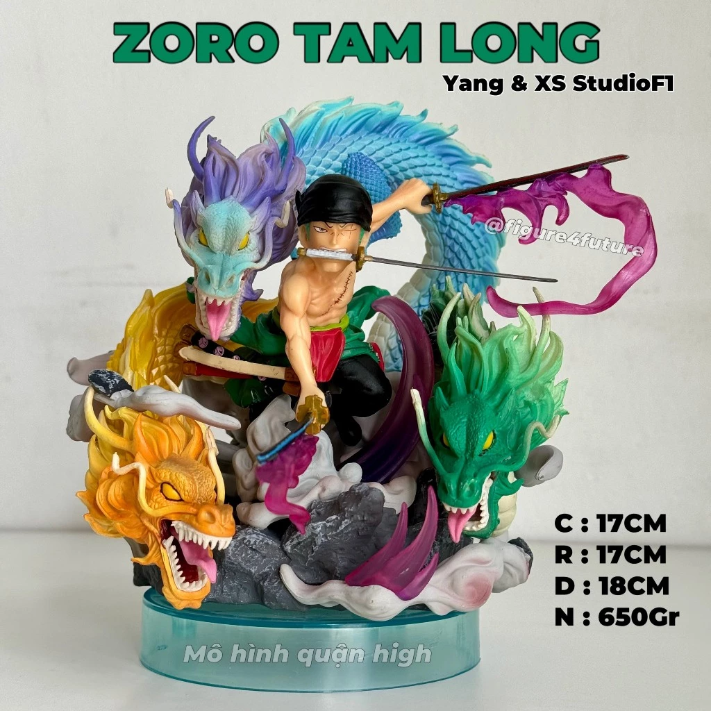 (17CM - F1 - Sẵn) Mô hình ZORO TAM LONG 17CM WCF - Zoro yang & Xs studio F1 cực nét - Zoro 17cm - Zoro tam long WCF