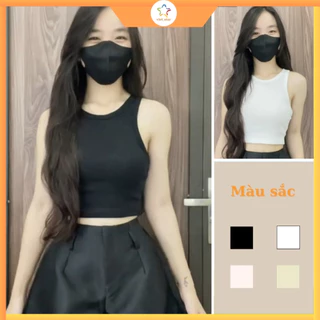 Áo ba lỗ nữ croptop ôm body siêu xinh chất tăm gân co dãn tay ngắn thoáng mát A002 VIETSTAR