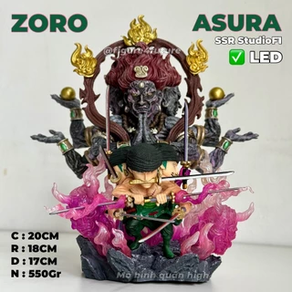 (20CM - F1 - LED - Sẵn) Mô Hình nhân vật Roronoa Zoro Ashura Cao 20CM - Zoro Asura - mô hình zoro có led cao 20cm