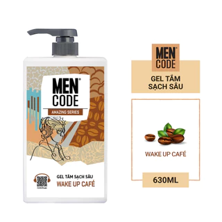 GEL TẮM MENCODE SẠCH SÂU WAKE UP CAFÉ 630ML