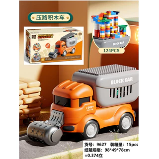 Xe lu chở lego - Xe ô tô đồ chơi chở 124 chi tiết lego cho bé trai bé gái lắp ráp sáng tạo, quà tặng sinh nhật cho bé