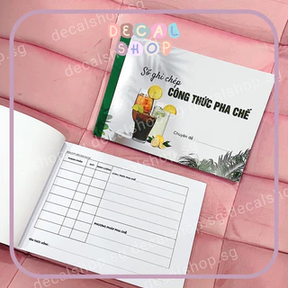 Sổ Ghi Chép Công Thức Pha Chế - Cuốn 50 Tờ Giấy 80gsm