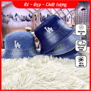 [Giá Xưởng] nón BUCKET thêu chữ nổi L.A, chất liệu Jean Cotton phong cách trẻ trung.