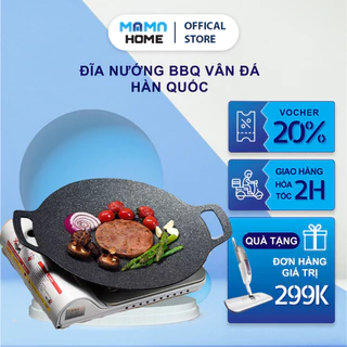 Chảo Nướng Đá Không Dầu Hàn Quốc Size 34cm ,Chảo Nướng Thịt BBQ Chống Dính Dùng Được Cho Mọi Loại Bếp, Chất Liệu Cao Cấp