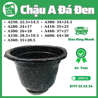 Chậu nhựa A600 đá đen (Rộng 44cm x Cao 31cm) - Chuyên trồng hoa, cây cảnh