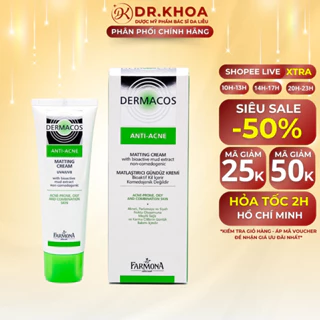 Kem Dưỡng Ẩm Dermacos Anti Acne Matting Cream 50ML Giảm Bóng Nhờn, Ngừa Mụn, Phù Hợp Da Dầu Mụn Nhạy Cảm