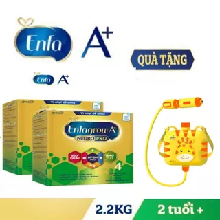 (Tặng ba lô súng nước) Combo 2 hộp sữa bột enfagrow số 4 2,2kg vị nhạt Từ 2 đến 6 tuổi