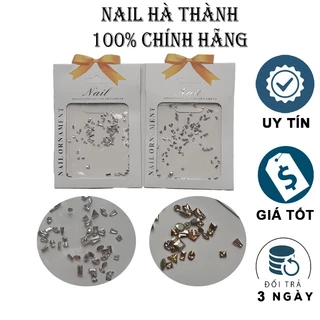 Đá khối chân dẹt mini vàng trắng siêu sáng