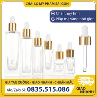 Chai thủy tinh nhỏ giọt chiết mỹ phẩm, serum, 3ml/ 5ml /7ml /10ml /20ml, chai chiết kèm ống nhỏ giọt - BuyOne -BOPE28