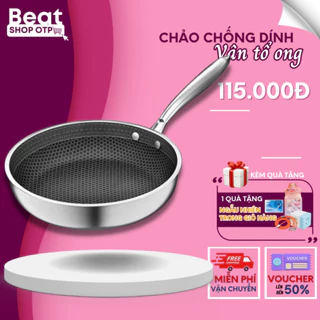 Chảo Chống Dính Vân Tổ Ong Chất liệu inox 304 đường kính 28cm dùng cho mọi loại bếp, chống xước chống gỉ