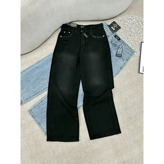 quần jeans nữ ống rộng 3an_chất liệu không dãn_MS 1814