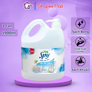 Nước rửa chén bát SPY hương Dịu Nhẹ 1900ml thành phần thiên nhiên, an toàn, sạch nhanh dầu mỡ