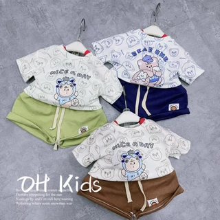 Bộ quần áo Gấu Bé Kid Bear 3 màu dễ thương cho bé 8-18kg