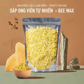 Sáp Ong viên tự nhiên Natural Beeswax Làm Nến Thơm, mỹ phẩm handmade, màu trắng ngà, không mùi