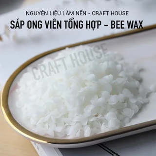 Sáp Ong viên tổng hợp Natural Beeswax Làm Nến Thơm, mỹ phẩm handmade dạng viên, màu trắng, không mùi