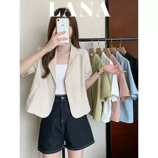 (SM01)Áo khoác sơ mi nữ, áo blazer 1 lớp, áo sơ mi nữ ngắn tay cổ vest mặc mặc mùa hè, chất liệu cao cấp thấm hút mồ hôi