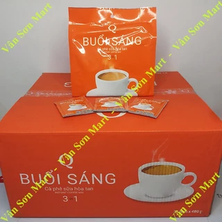 Thùng cà phê sữa Buổi Sáng Trần Quang 21 bịch x 480g (24 gói vuông x 20g)