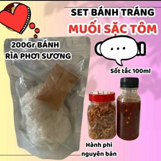 Combo  rìa bánh tráng phơi sương + muối sặc + hành phi + sốt tắc