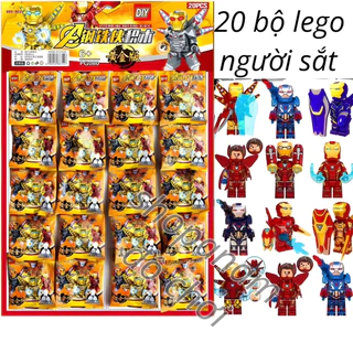 Bìa 20 túi ghép hình người sắt , lego người sắt , lego ironman