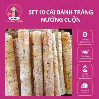 Bánh tráng nướng cuộn tròn có nhân đặc biệt thơm ngon | Set 10 cái bánh tráng nướng cuộn | Thiên đường ăn vặt cô 4