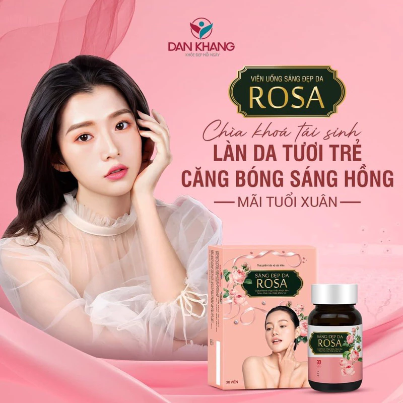 Viên uống sáng đẹp da Rosa giúp da căng mịn , chống lão hoá da( Hộp 30viên)