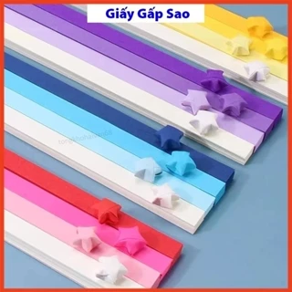 Giấy gấp sao 540 tờ dài 24cm, giấy origami nhiều màu dạ quang nhiều lựa chọn