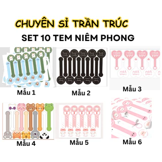 Combo 10 tem handmade niêm phong, tem nhựa, sticker dán hũ nhựa, tem niêm phong chai, lọ, hũ,nhựa