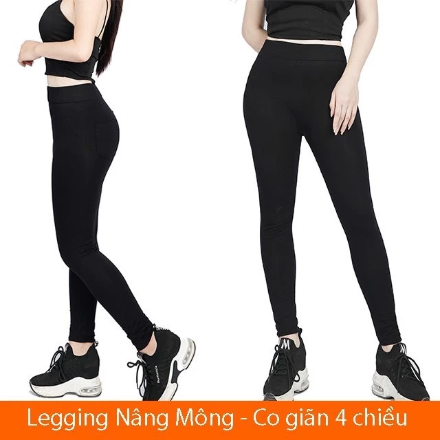 Quần Legging Dài Cạp Cao Nâng Mông Co Giãn Loại 1